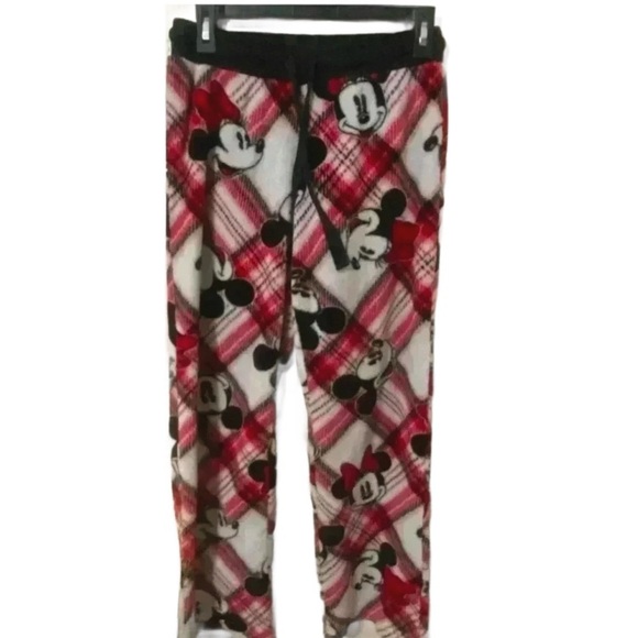Disney Sleep Wear Fuzzy Pajama Bottoms Mickey Mouse Size Small - Picture 1 of 4